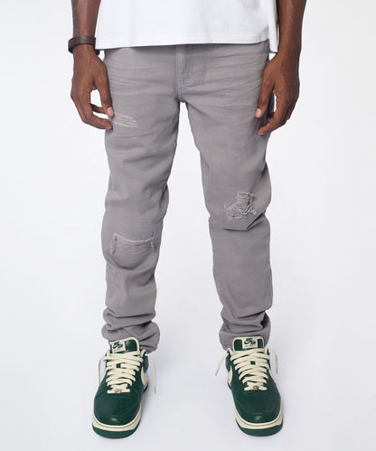 Reason Clothing Premium Essential Distressed Skinny Jean - Grey