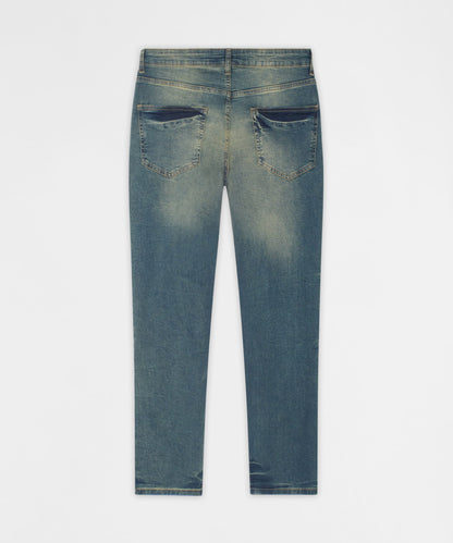 Reason Clothing Everyday Grinder Distressed Skinny Jeans - Light Indigo