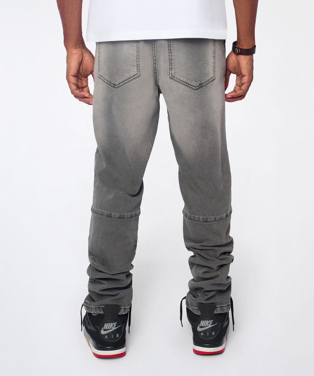 Reason Clothing Quality Shadow Skinny Ripped Jeans - Grey