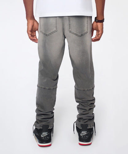 Reason Clothing Quality Shadow Skinny Ripped Jeans - Grey