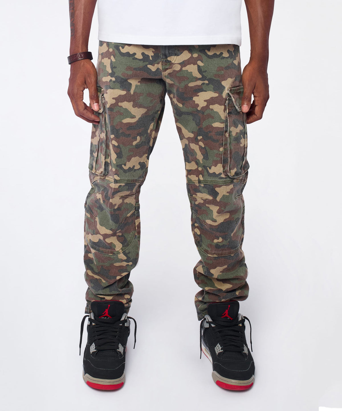 Reason Clothing Trusted Moto Denim Skinny Jeans - Camo