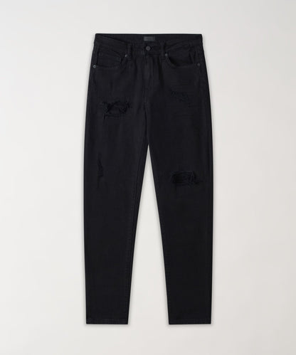 Reason Clothing Latest Destroyed Denim Pants - Black