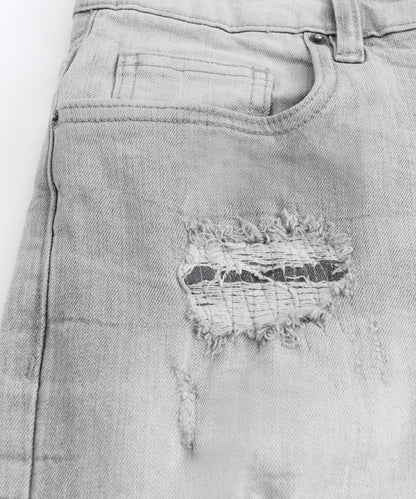 Reason Clothing Exclusive RIP And Repair Shorts - Grey