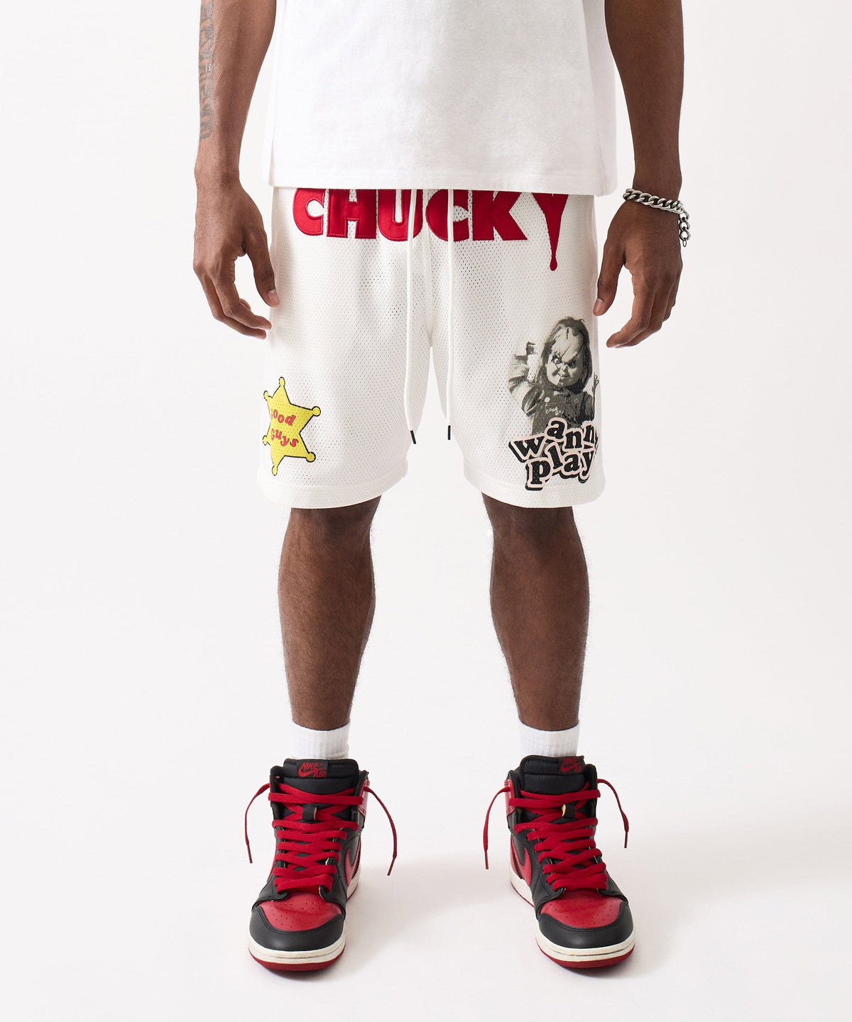 Reason Clothing Latest Chucky Mesh Short - White