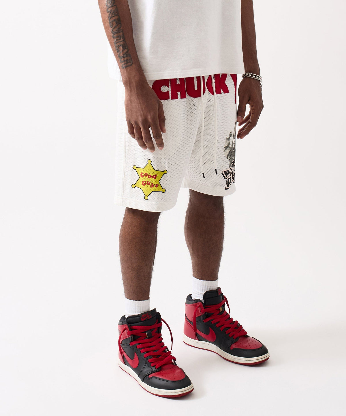 Reason Clothing Latest Chucky Mesh Short - White