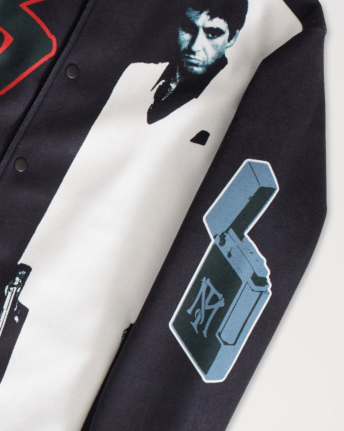 Reason Clothing Exclusive Scarface Graphic Varsity Jacket - Black