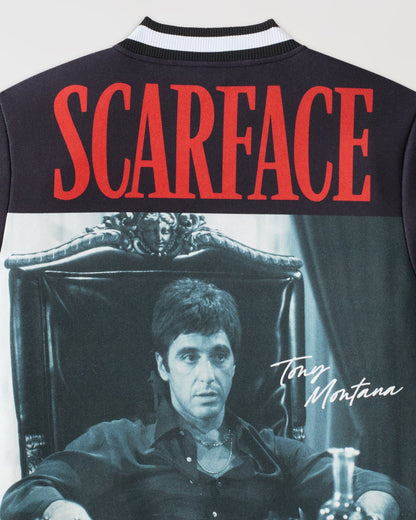 Reason Clothing Exclusive Scarface Graphic Varsity Jacket - Black