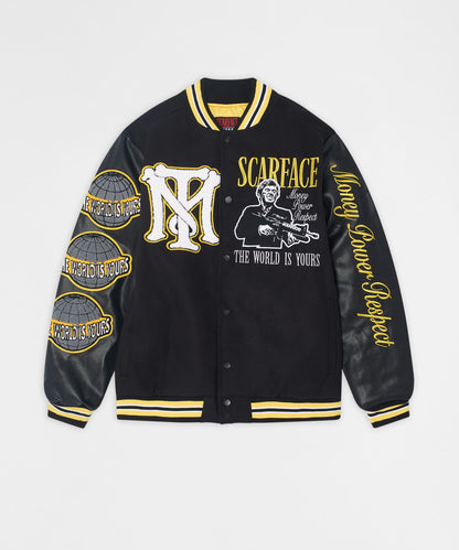 Reason Clothing Deals Scarface PU Varsity Jacket