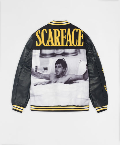 Reason Clothing Deals Scarface PU Varsity Jacket