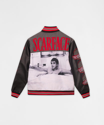 Reason Clothing Smart Buy Scarface PU Varsity Jacket