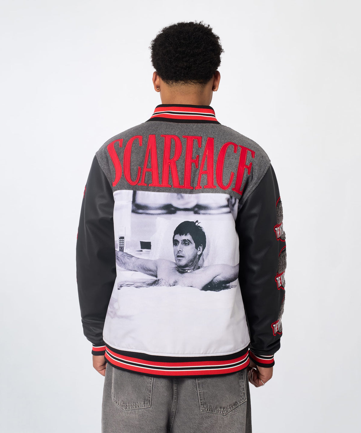 Reason Clothing Smart Buy Scarface PU Varsity Jacket