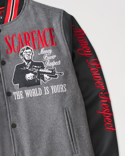 Reason Clothing Smart Buy Scarface PU Varsity Jacket