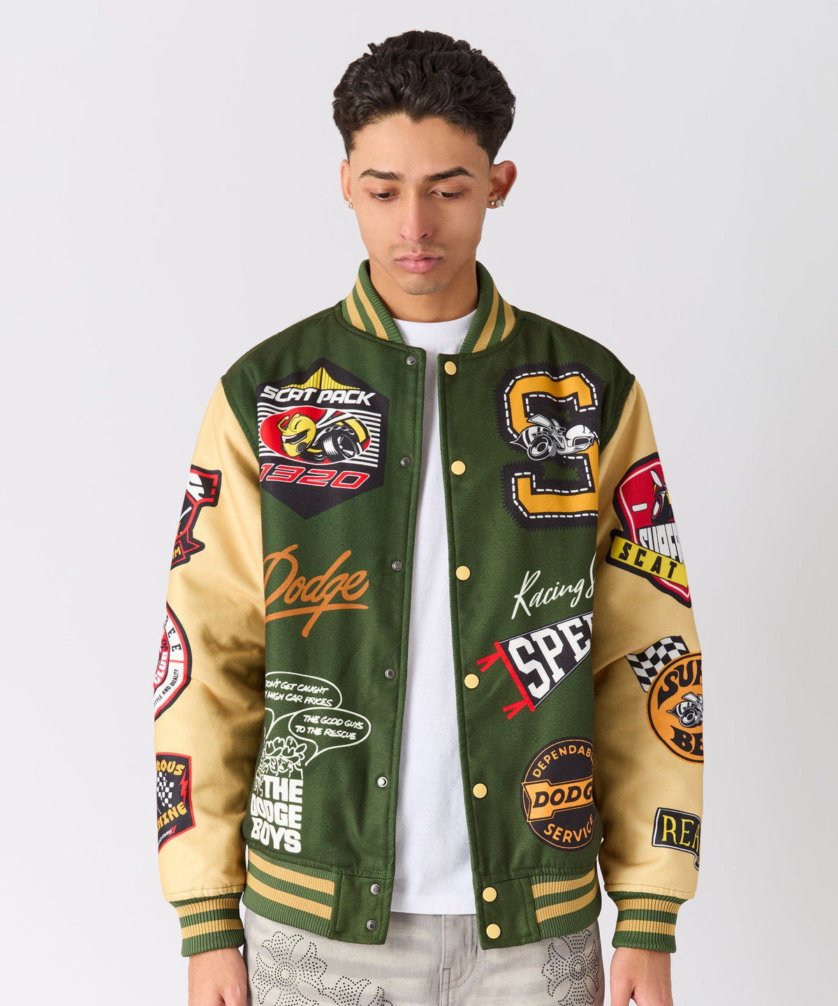 Reason Clothing Customer Favorite Dodge Scatpack Varsity Jacket - Green