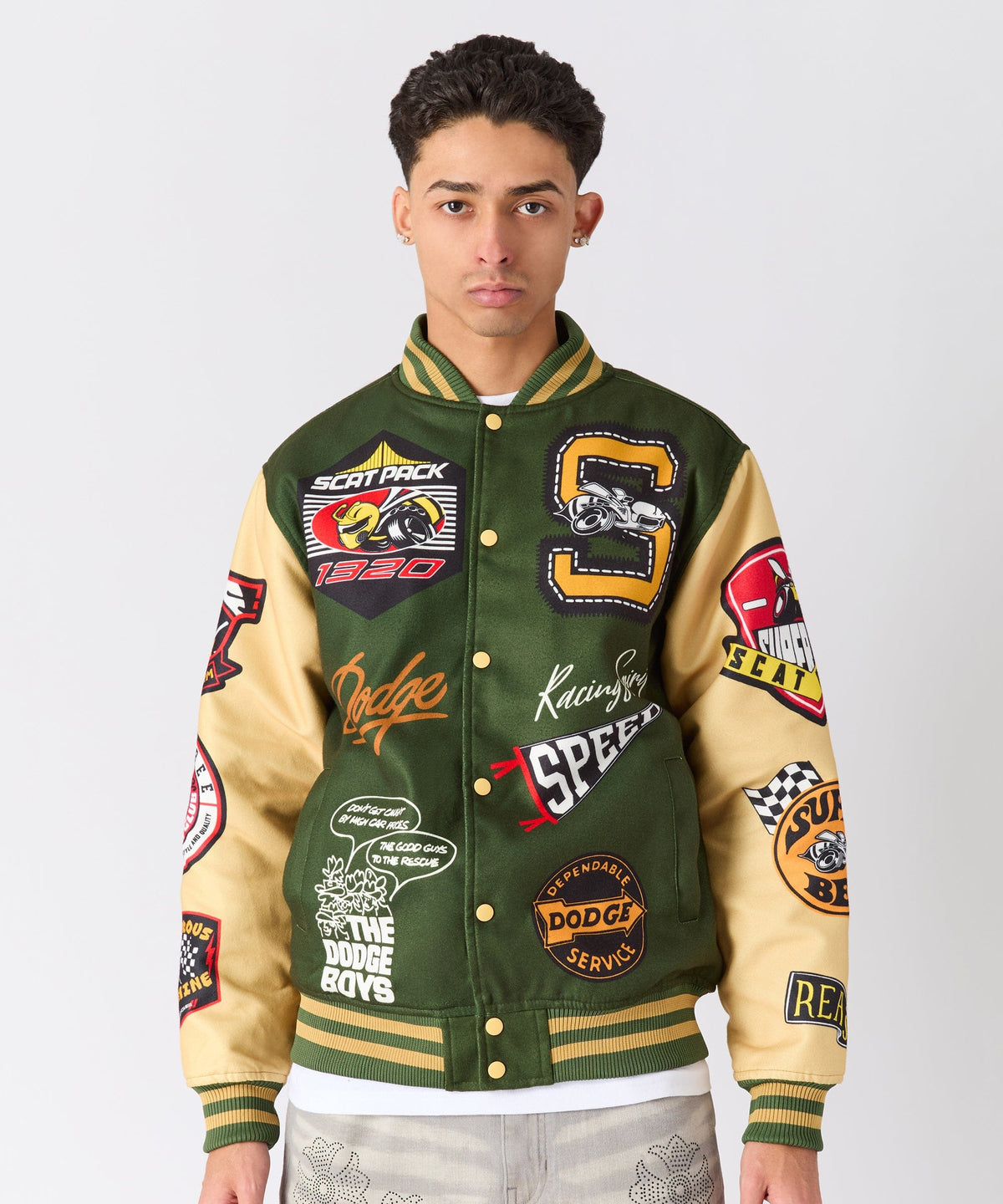 Reason Clothing Customer Favorite Dodge Scatpack Varsity Jacket - Green