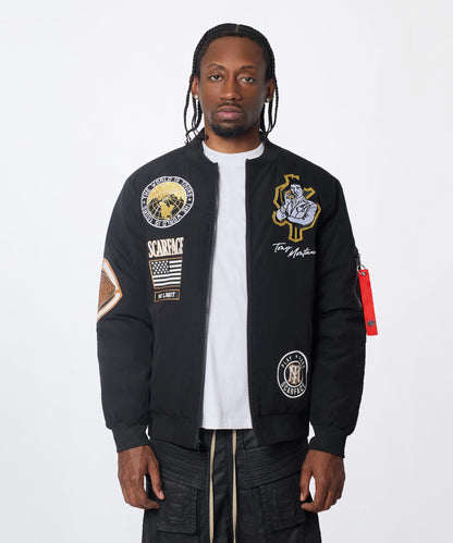 Reason Clothing Value Scarface Bomber Jacket - Black