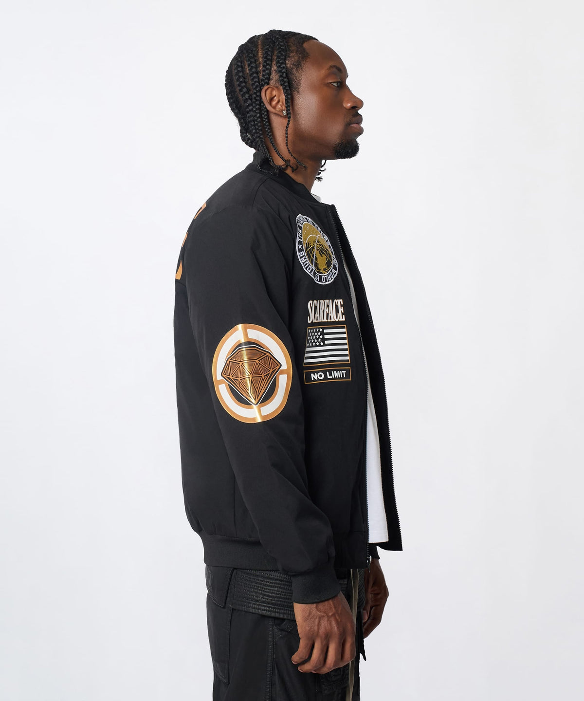 Reason Clothing Value Scarface Bomber Jacket - Black