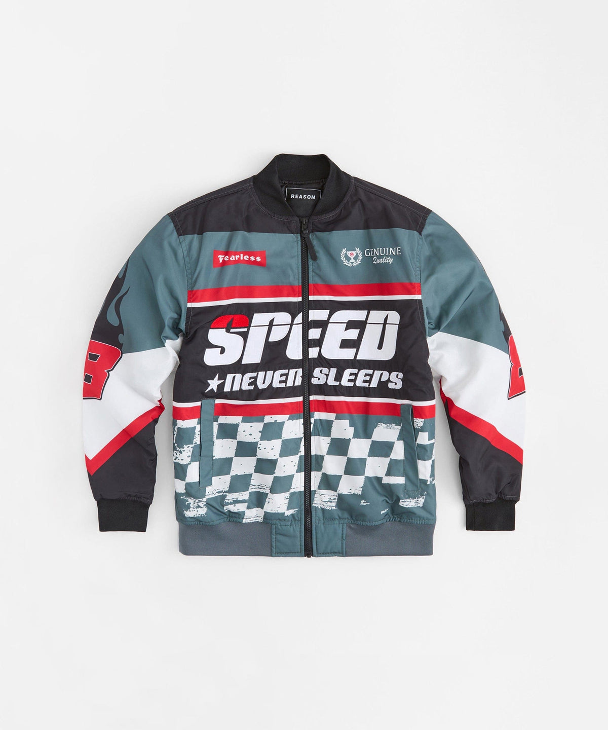 Reason Clothing Quality Speed Never Sleeps Racing Jacket - Black