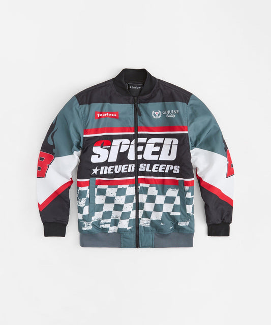 Reason Clothing Quality Speed Never Sleeps Racing Jacket - Black
