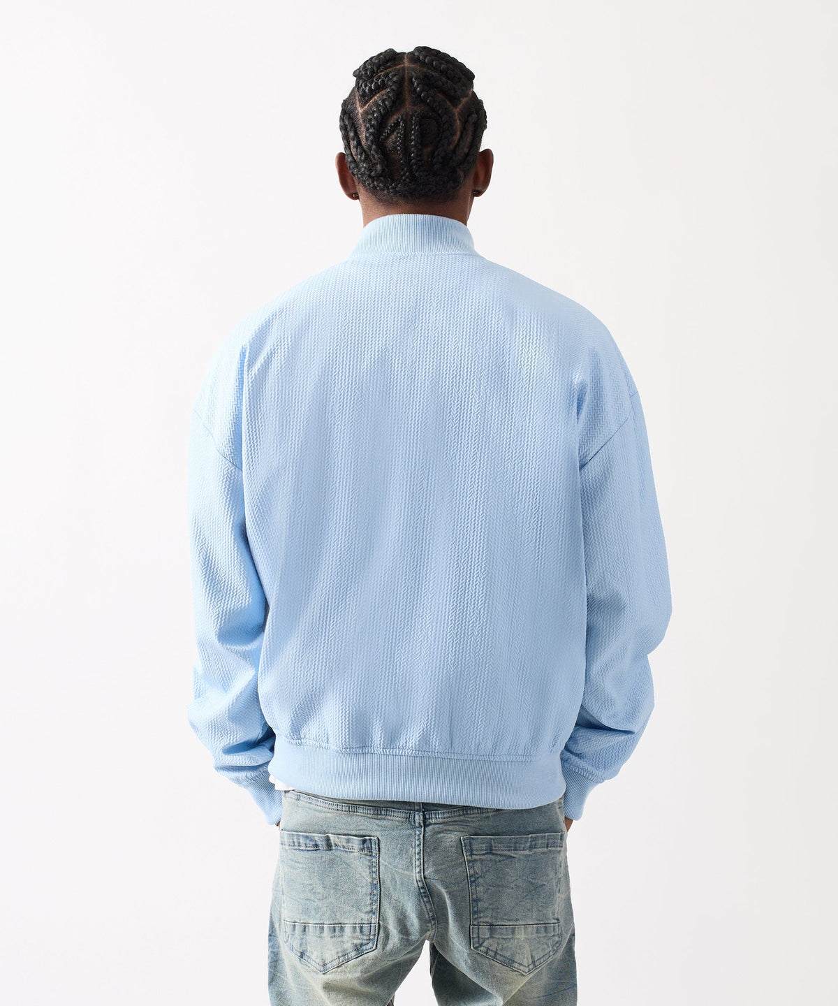 Reason Clothing Quality Coaches Chenille Jacket - Light Blue