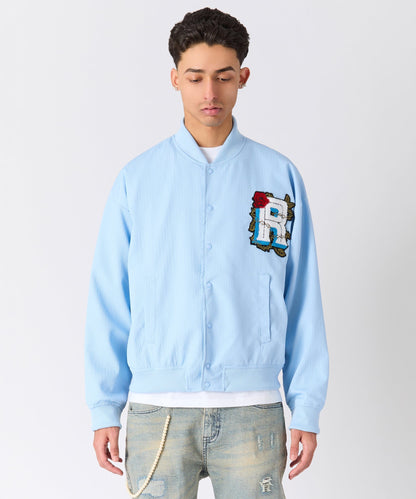 Reason Clothing Quality Coaches Chenille Jacket - Light Blue