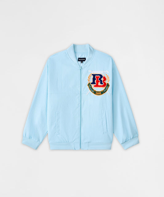 Reason Clothing Popular Coaches Chenille Jacket - Light Blue
