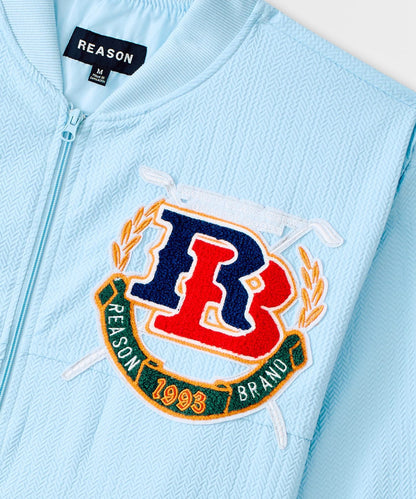 Reason Clothing Popular Coaches Chenille Jacket - Light Blue
