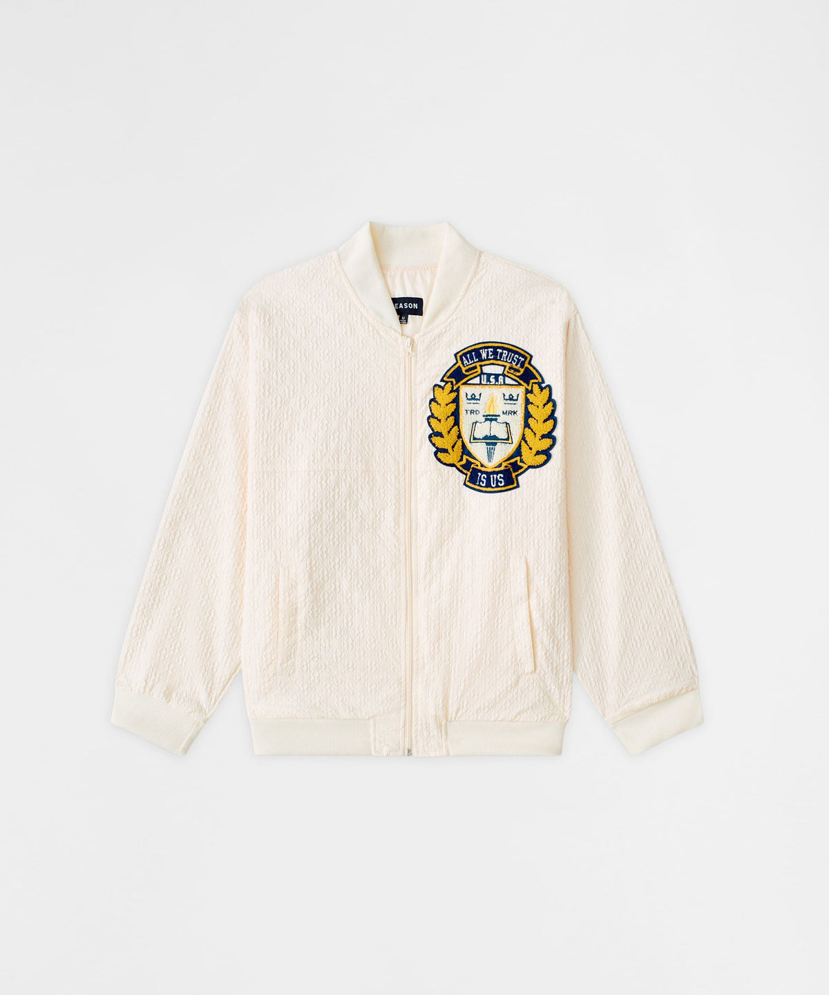 Reason Clothing Trusted Coaches Chenille Jacket - Cream
