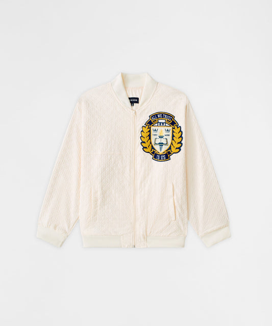 Reason Clothing Trusted Coaches Chenille Jacket - Cream
