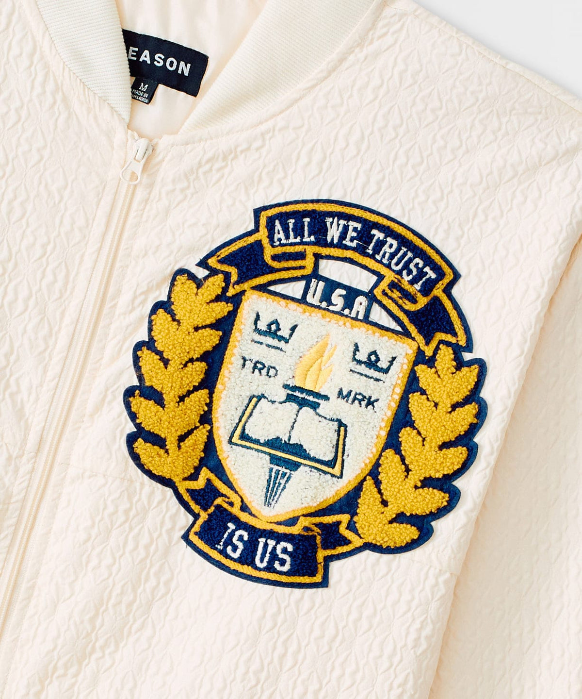 Reason Clothing Trusted Coaches Chenille Jacket - Cream