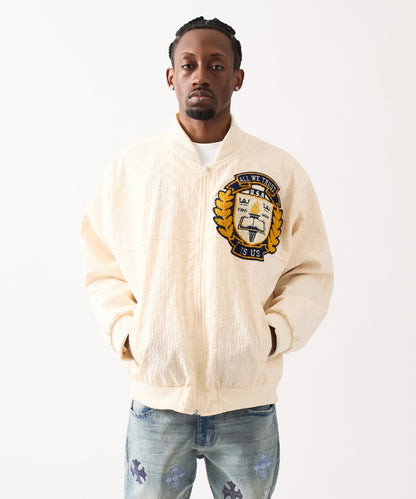 Reason Clothing Trusted Coaches Chenille Jacket - Cream