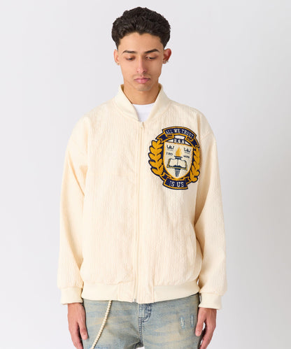 Reason Clothing Trusted Coaches Chenille Jacket - Cream