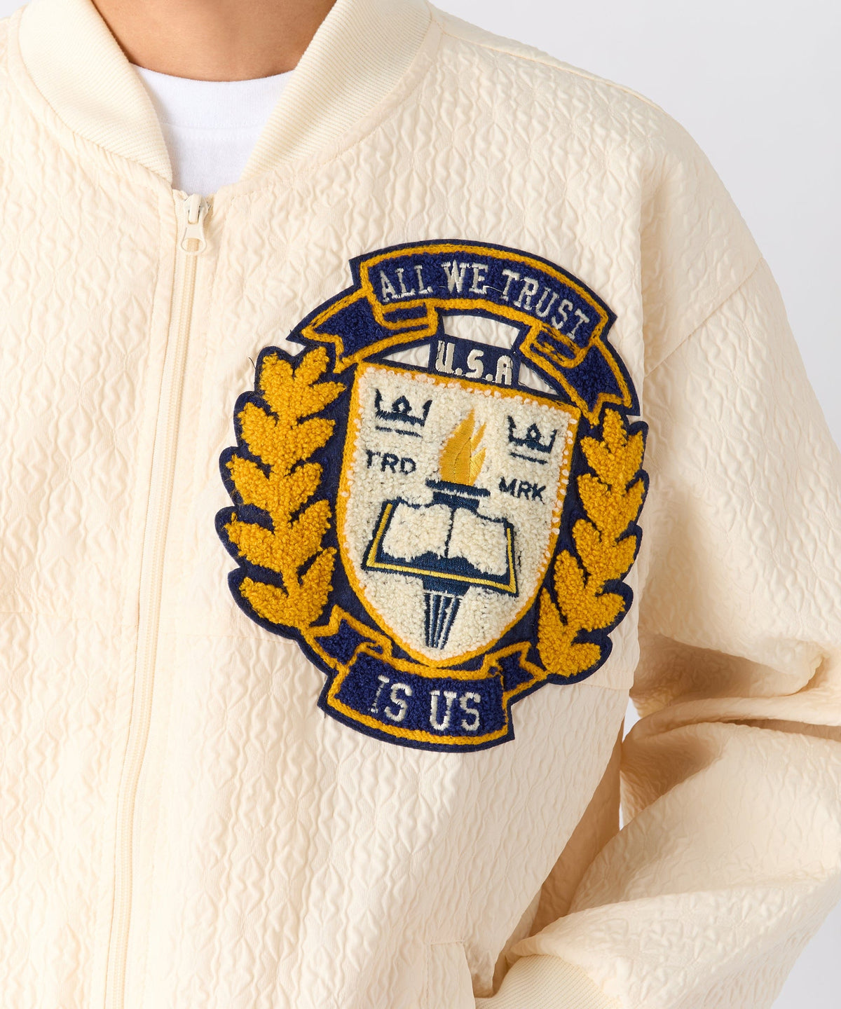 Reason Clothing Trusted Coaches Chenille Jacket - Cream