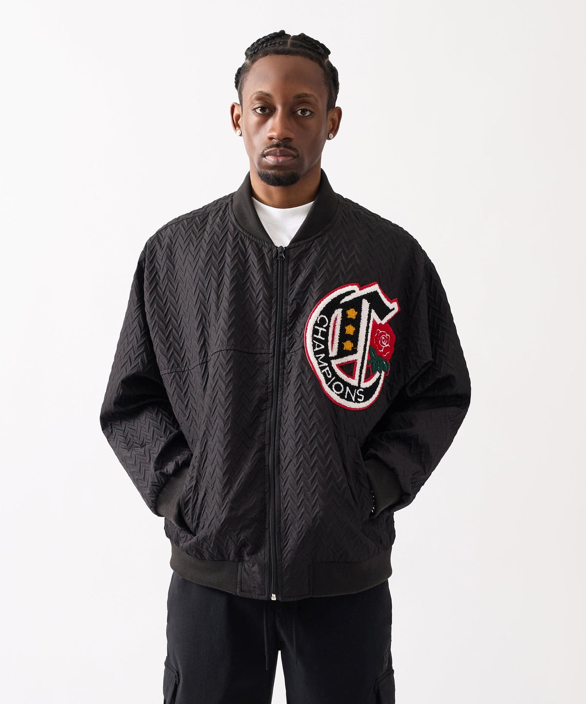 Reason Clothing Best Price Coaches Chenille Jacket - Black