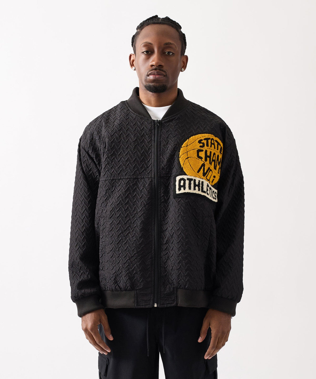 Reason Clothing Great Value Coaches Chenille Jacket - Black