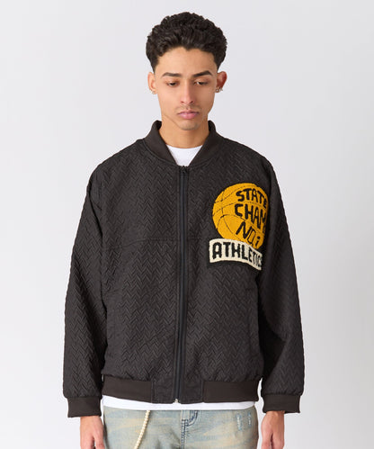 Reason Clothing Great Value Coaches Chenille Jacket - Black