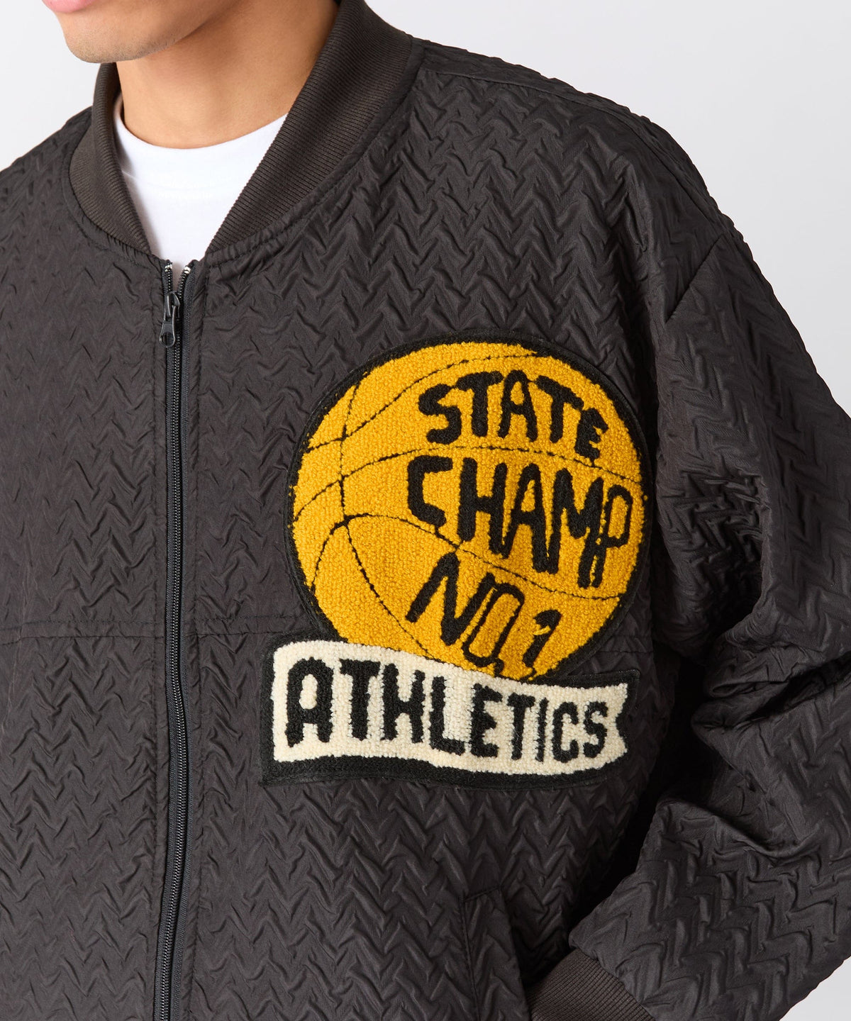Reason Clothing Great Value Coaches Chenille Jacket - Black