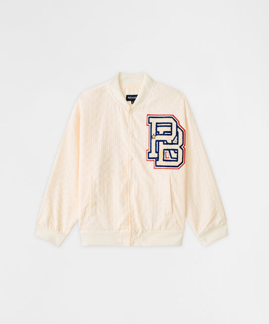 Reason Clothing Best Seller Coaches Chenille Jacket - White