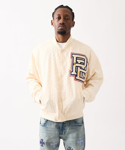 Reason Clothing Best Seller Coaches Chenille Jacket - White