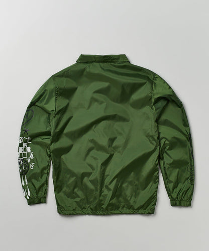 Reason Clothing Discount Gritty Coaches Jacket - Olive Greeen