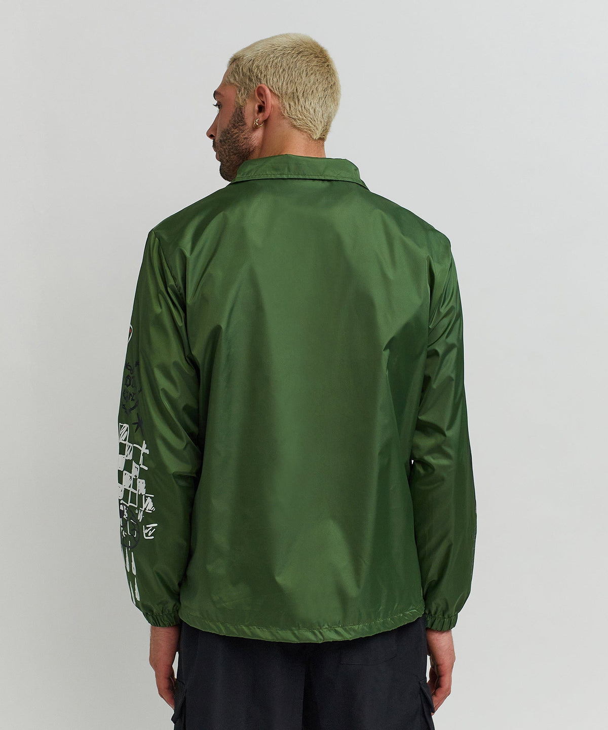 Reason Clothing Discount Gritty Coaches Jacket - Olive Greeen