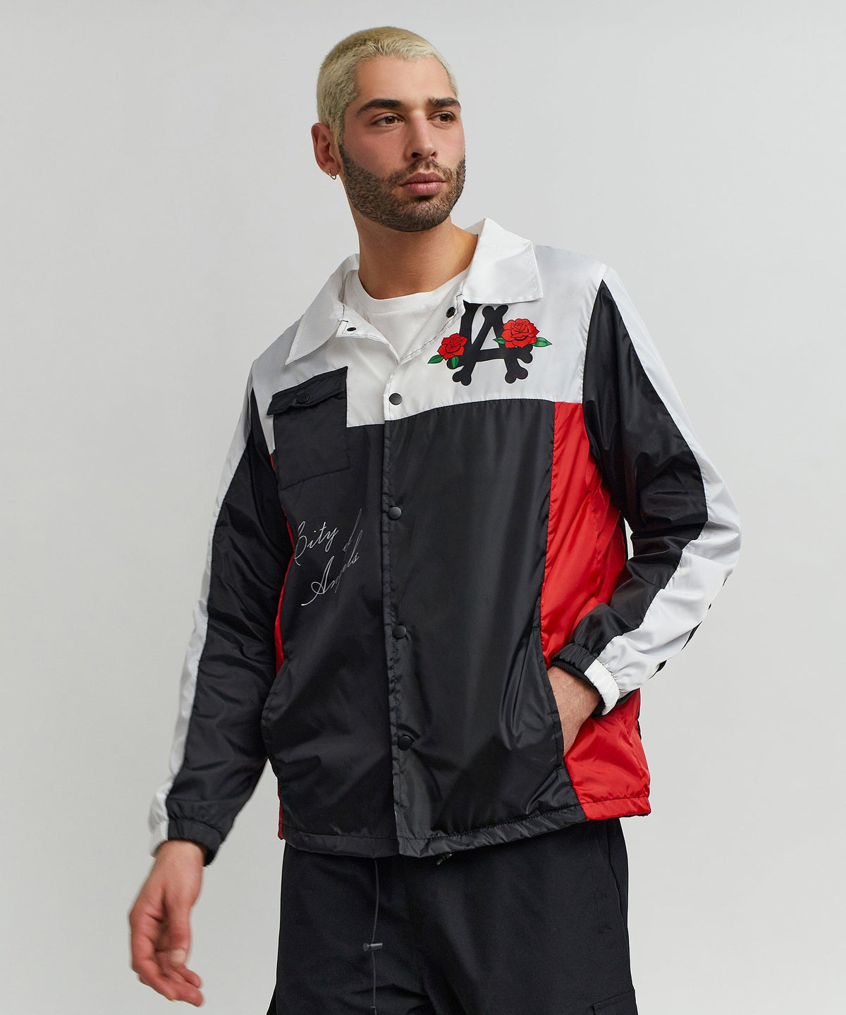 Reason Clothing Quality Los Angeles Coaches Jacket - Black