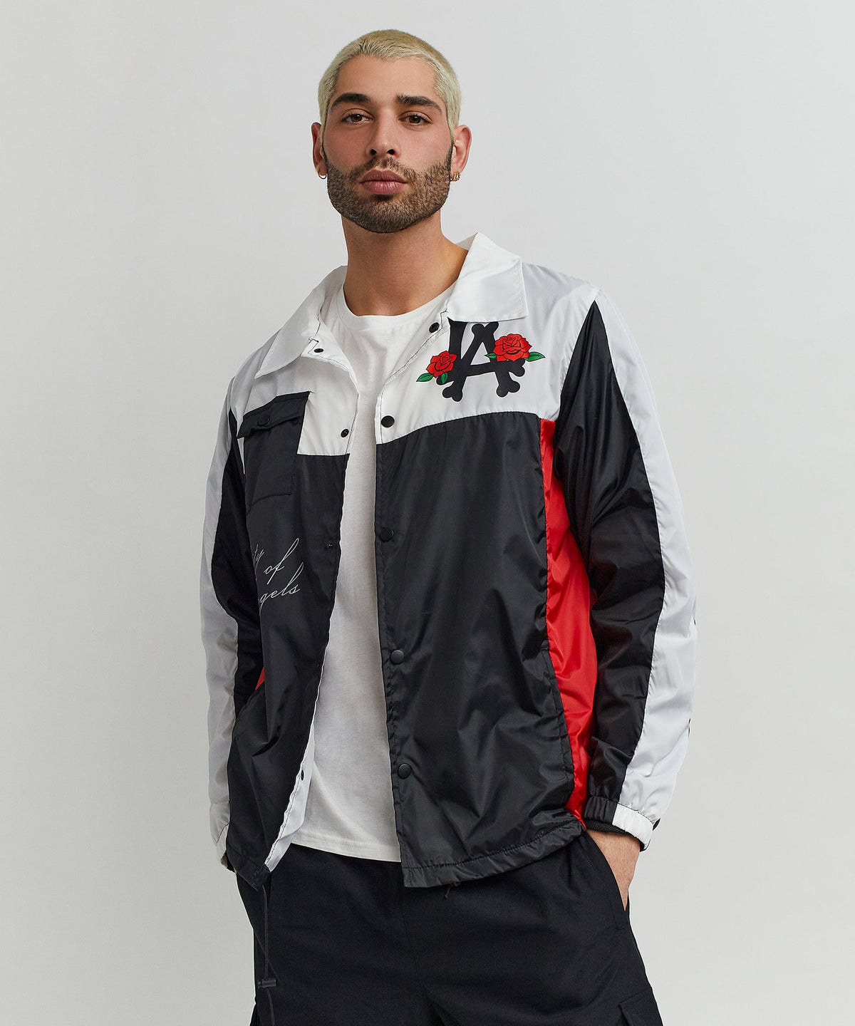 Reason Clothing Quality Los Angeles Coaches Jacket - Black