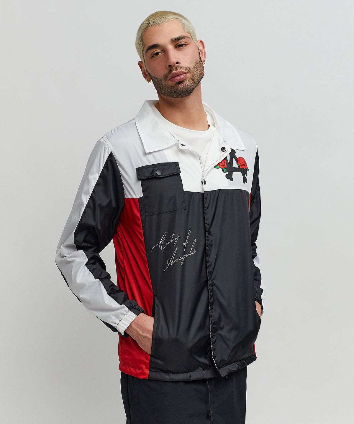 Reason Clothing Quality Los Angeles Coaches Jacket - Black