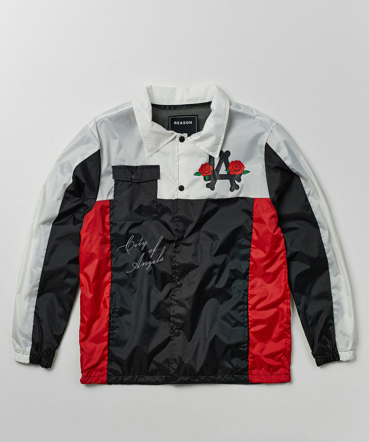 Reason Clothing Quality Los Angeles Coaches Jacket - Black