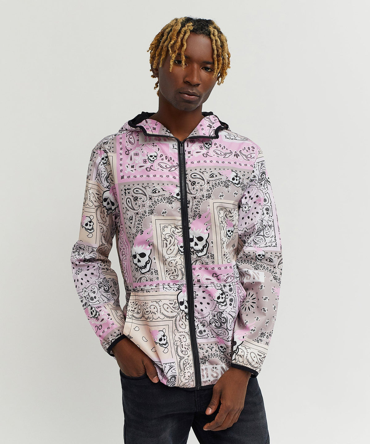 Reason Clothing Hot Sale Paisley Full Zip Anorak