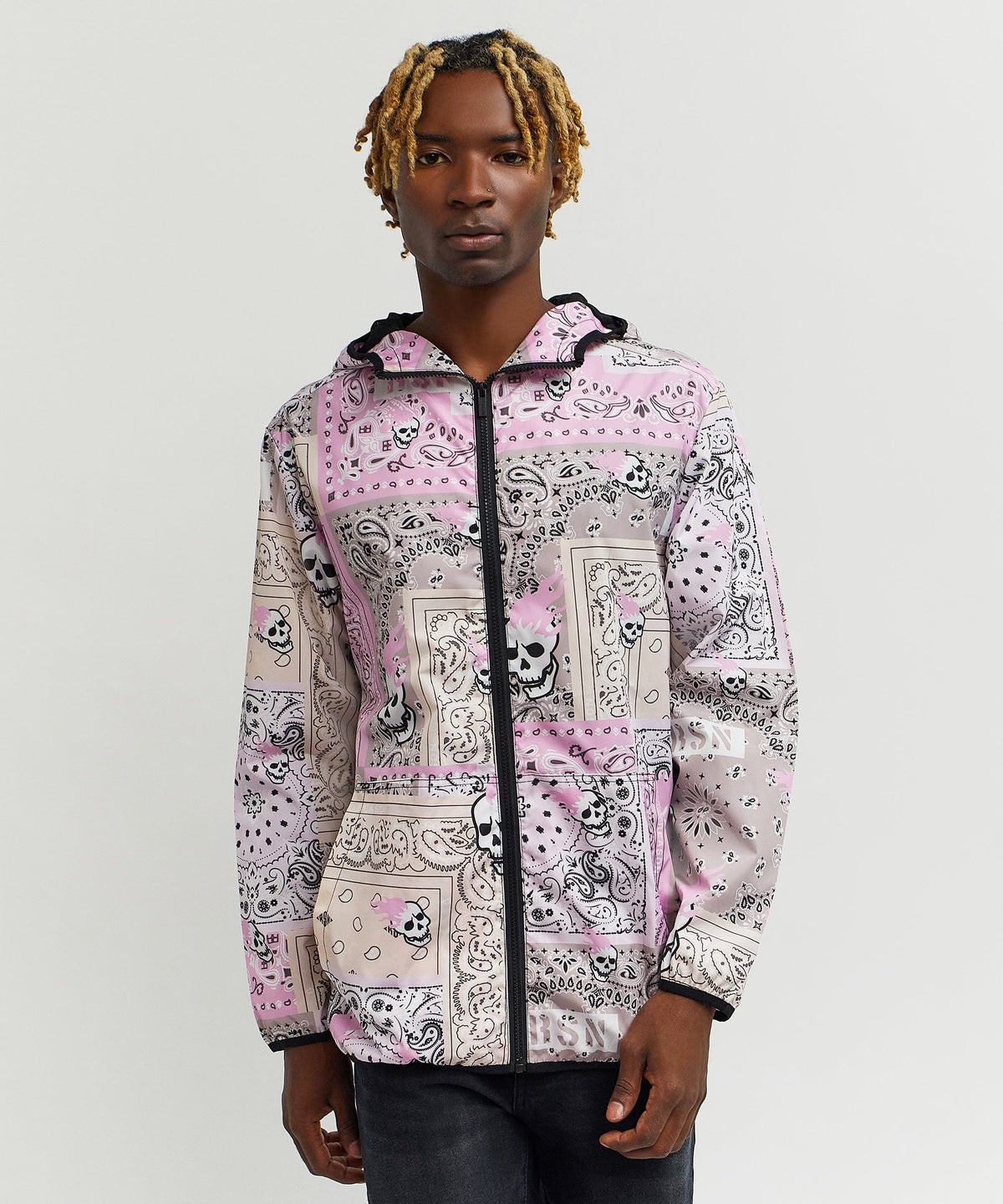 Reason Clothing Hot Sale Paisley Full Zip Anorak