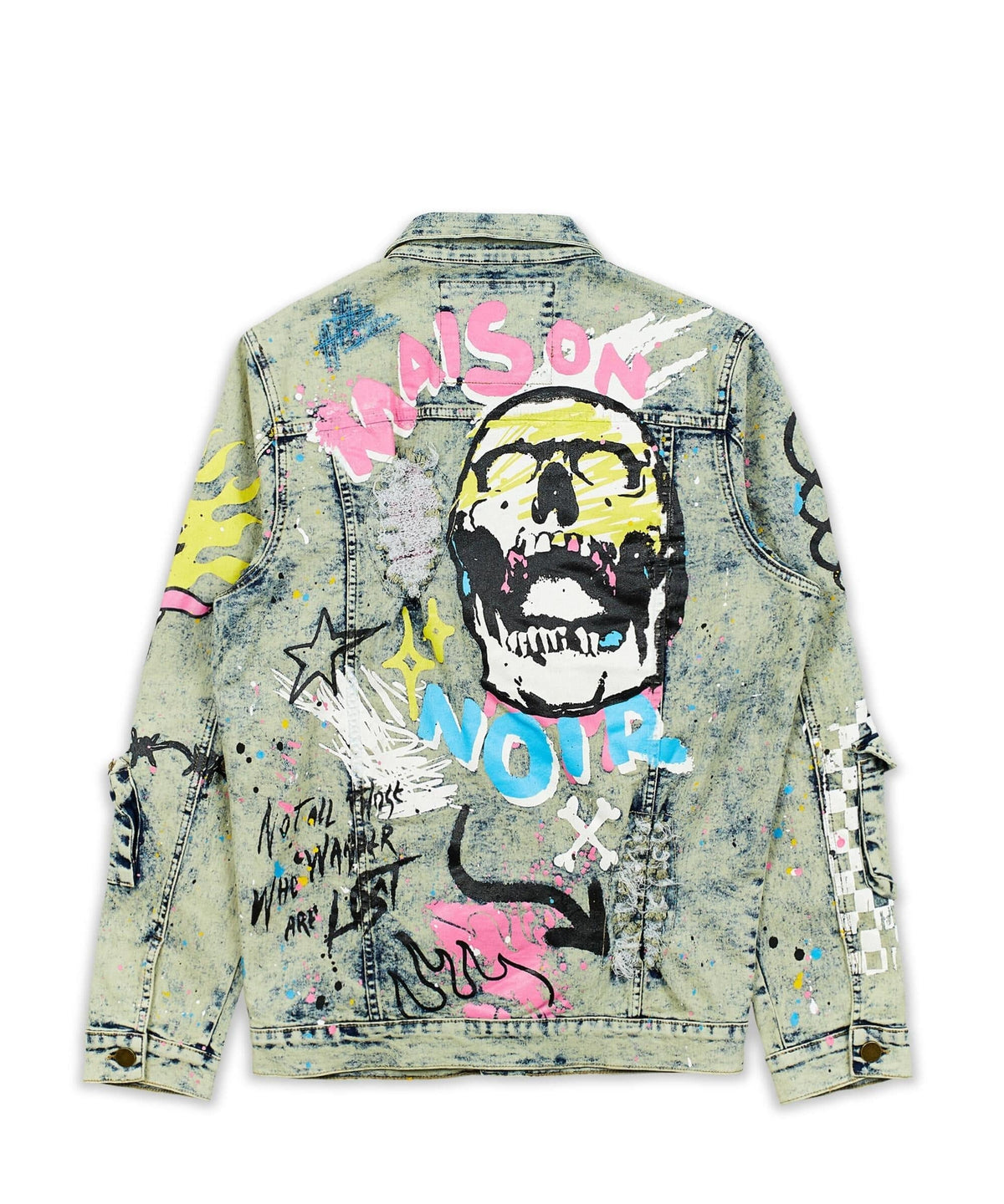 Reason Clothing Discount Skull Multi Patched Embroidery Denim Jacket