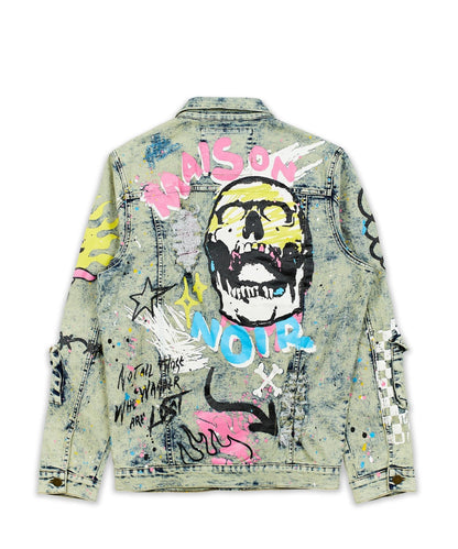 Reason Clothing Discount Skull Multi Patched Embroidery Denim Jacket