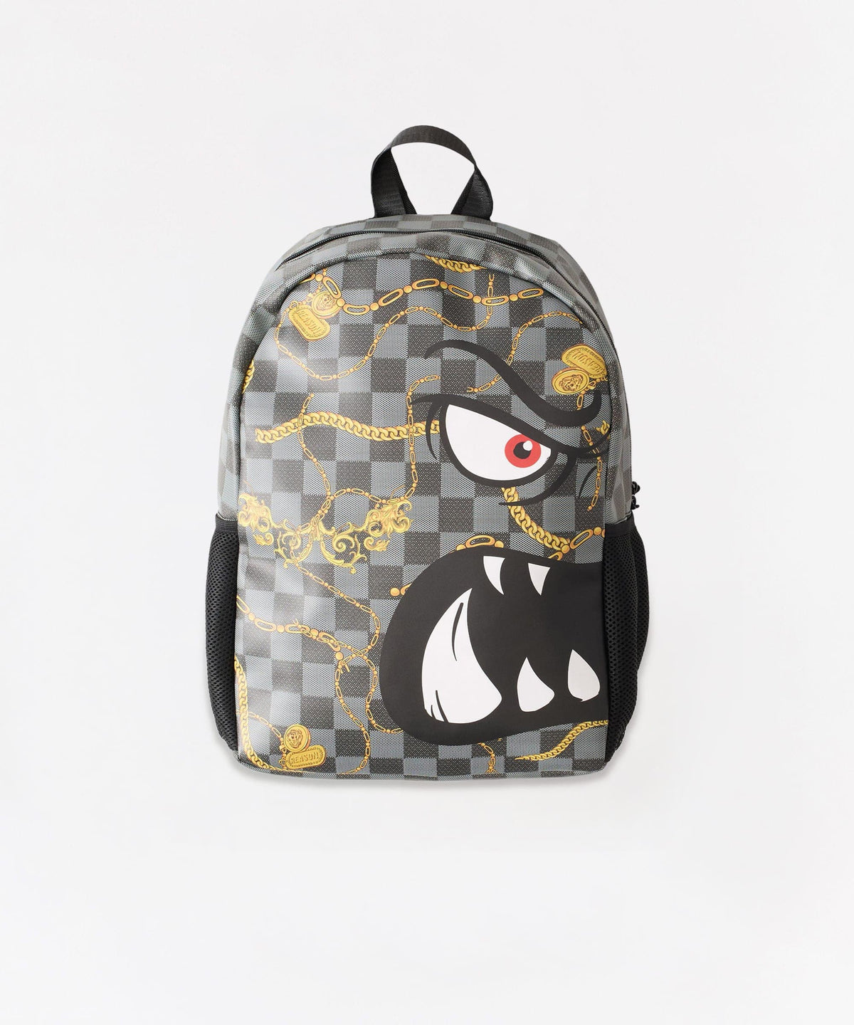 Reason Clothing Hot Sale Face Patterned Graphic PU Backpack - Black