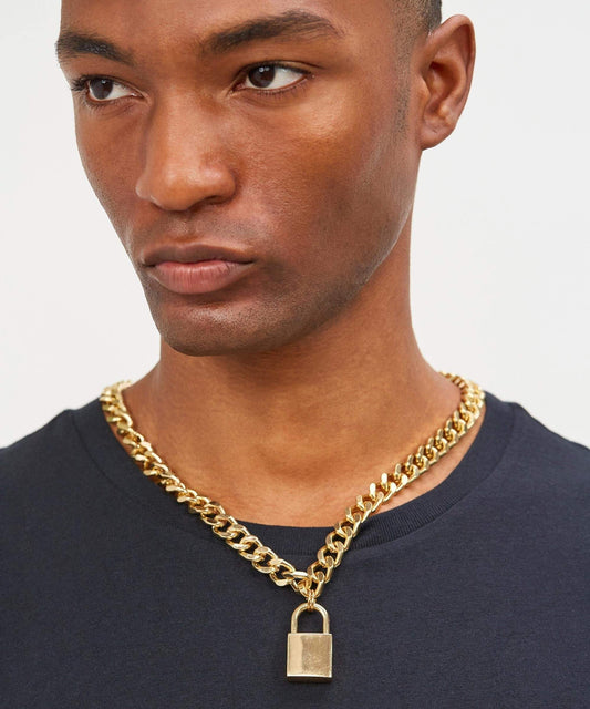 Reason Clothing Featured Phantom Gold Lock Chain Necklace